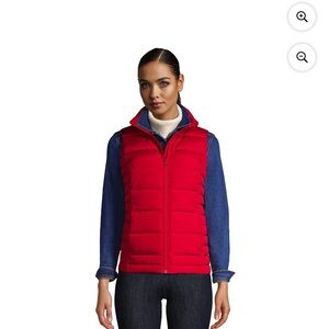 Lands' End 600 Down-filled Red Quilted Puffer Vest